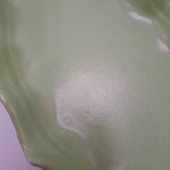 Haeger Ceramic Ruffled Dish Mint Green Relish Finger Foods Cookies Decor Vintage - Picture 5 of 16